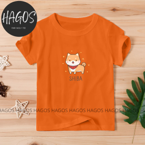 doggy shiba atasan baju kaos tshirt lucu anak cewek cowok laki katun premium combed