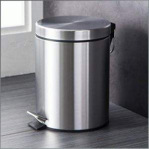 Garbage Can Household Kitchen Trash Can Slow Lowering Flip Top Round Trash Can Footed Silent Trash Can
