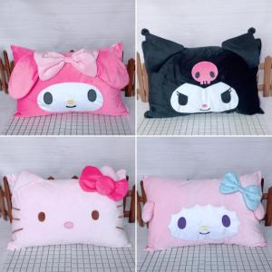 การ์ตูนอะนิเมะ Sanrio My Melody Kuromi ปลอกหมอนการ์ตูนน่ารักอะนิเมะรูปนุ่ม Plushie ปลอกหมอนที่ถอดออกได้เบาะของขวัญสาว