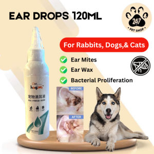 120ml Cat Dog Mites Odor Removal Ear Eye  Drops Infection Solution Treatment Cleaner Cats Dogs Eye Ear Wipes