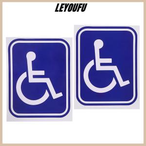 LEYOUFU 2ชิ้นป้ายคนพิการความพิการการจอดรถสติกเกอร์ PVC สำหรับรถยนต์