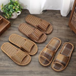 Summer Woven Rattan Strap Slipper For Home Use Sandals Women Portable Bamboo Sticks Weaving Slides Indoor Floor Anti-Slip Shoes2026