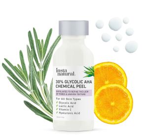 Tẩy da chết sâu insta natural 30% GLYCOLIC AHA CHEMICAL PEEL giảm lão hóa sẹo mụn đầu đen vết thâm lỗ chân lông 30ml của Mỹ