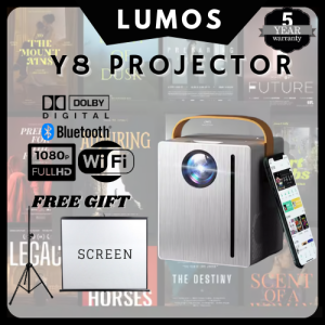 💥24 hours + Free Shipping💥LUMOS Y8 PROJECTOR FREE STAND & SCREEN 1080 FULL HD WIFI LED Projector Home TV Projector Mini Projector and Android Projector The Y8 Projector Is Perfect As A Home Theater