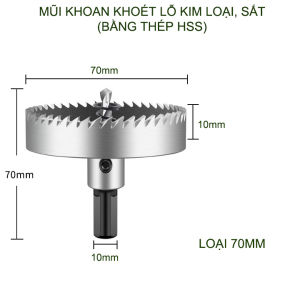 01 Mũi khoan khoét lỗ inox sắt nhôm đa năng bằng thép gió HSS có nhiều kích cỡ cho khách lựa chọn