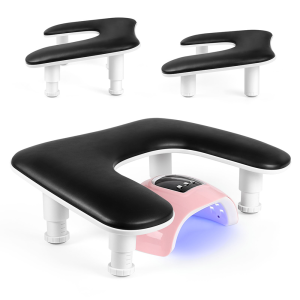 DECINIEE ABNO-Manicure Arm Rest For Nails Tech: U-Shaped Adjustable Nail Armrest -PU Leather Hand Stand Rest For Manicurists