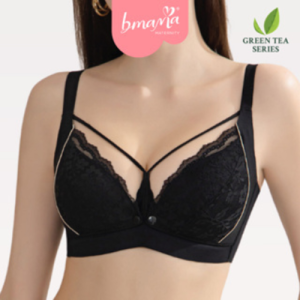 Bmama Plus Size Nursing Bra Push Up Lace Middle Button Anti-Bacterial & Cooling Effect for Comfort - BR1201