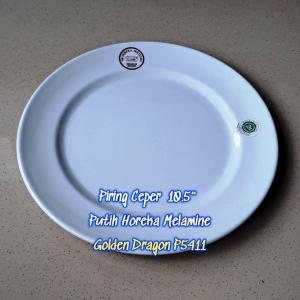 Piring Makan Ceper 10.5" Horeka Porcelain Melamine - Golden Dragon P5411