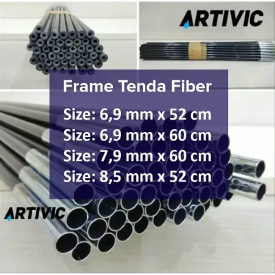 Frame Rangka Batang Tenda Fiber Fibre 85mm x 52cm dan 79mm x 60cm dan 69mm x 52cm