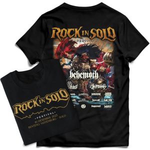 Kaos T-SHIRT Merchandise Musik band ROCK IN SOLO Bahan 24s