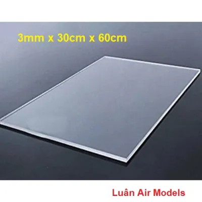 (3mm 30x60cm) Tấm nhựa mica cứng trong suốt làm hồ cá chuồng kính hộp kính kính khung ảnh kính ốp biển số xe chế đồ chơi sáng tạo mô hình thủ công trang trí (VA185 TP) - Luân Air Models
