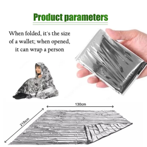 Outdoor Emergency Rescue Insulation Double Sided Sunscreen Survival Thermal Blanket 130/160 x 210cm