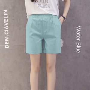 2024 Summer Fashion Casual Loose Slimming Elastic Waist Pure Cotton Simple and Western Style Versatile 5/4 Shorts