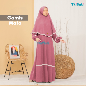 Gamis Crinkle Airflow Premium Set Gamis Wafa Maxy Dress Polos