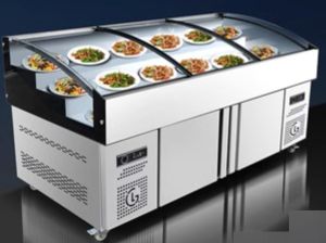 Commercial Chest Freezer Peti Sejuk Beku Cermin Horizontal Seaffood Cabinet Fridge Frozen Beverage Refrigerator Display