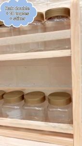 Tempat Bumbu Dapur 2 Susun 1 Set Toples + Sendok Bumbu Sticker Model Terbaru Rak dapur Serbaguna