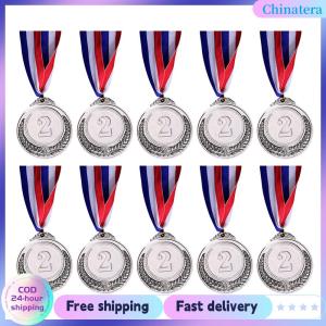 [Chinatera Flagship Store] 10Pcs Gold Award Medals Zinc Alloy Bronze Award Medals with Neck Ribbon Gold Silver Bronze Prizes 2 Inch for Kids Childrens Events