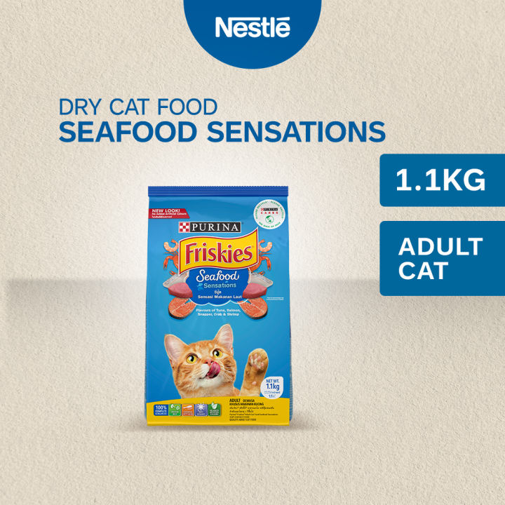 PURINA FRISKIES Seafood Sensations Best Dry Cat Food for Adult