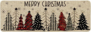 Artoid Mode Xmas Trees Snowflakes Merry Christmas Doormat Winter Home Decor Low-Profile Switch Rug Door Mat Floor Mat for Indoor Outdoor 17x47 Inch