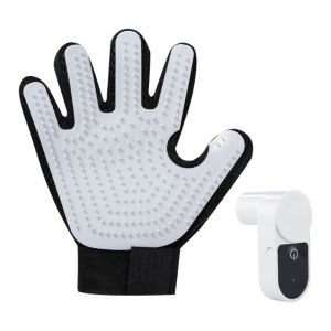 TRANQUIL HUT Anti-Scratch 3 in 1 Spray Petting Glove Waterproof Breathable Pet Cleaning Grooming Gloves Cat-Petting Gloves Adjustable Anti Flying Hair Gloves Shedding Season