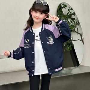 Christmas gifts Halloween Sanrio Youth Kuromi Autumn New Kawaii Sweet and Versatile Coat for Girls Cartoon Anime Comfortable Soft Casual Baseball Jacket