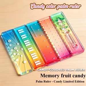 Colorful Gradient Plastic Palm Ruler 5 Set 6cm Mini Ruler Compact Portable for Hand Account Tasks Vibrant Design Durable Lightweight