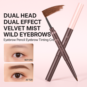 Double-end Eyebrow Cream Gel With Brush 2 IN 1 Pomade Brow Pencil Brow Makeup Waterproof Sweat Resistant Long-lasting Non Fading Eye Makeup Tool