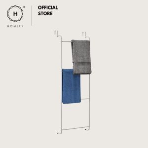 Homlly Basic Over The Door Towel ladder Rack Hanger