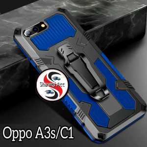 Case Untuk Oppo A3s/C1 New Casing Hp Kickstand Armor Belt Clip Terbaru