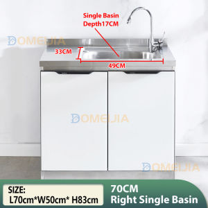 Ready stock!Kabinet dapur Stainless Steel Kitchen Cabinet High Quality Kitchen Cabinet Simple Assembly Economical Stove Sink Kitchen Cabinet Dapur Murah 不锈钢橱柜