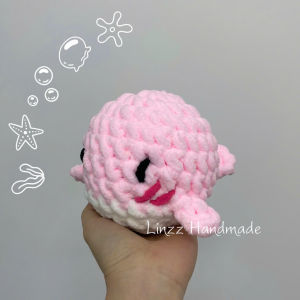 Cá heo loang màu cá heo bằng len nhung size to làm quà tặng handmade