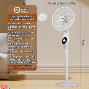2 IN 1 Electric Stand Fan Inverter Fan with Stand Air Cooling Fan with Remote Standard Floor Fans 3 Speeds Wind with Timer Tower Fan Desk Fan Energy Saving