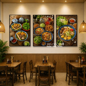 Tranh treo tường bún riêu cua tóp mỡ 1 trang trí decor quán ăn nhà hàng TT58