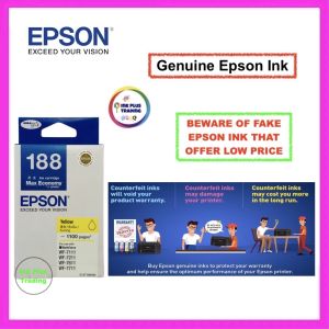100% Epson Original Ink Cartridge  For WorkForce WF - 7111 / WF - 7211 / WF - 7611 / WF - 7711 ( Epson Ink Cartridge 188 )