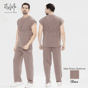 ITSME MEN - One Set Pria Knit Innocent Delux Sleeveles Celana Panjang | Oneset Daily Polos | Setelan