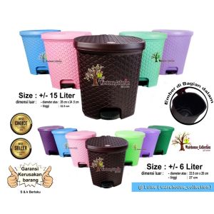 Etalase Khusus Tempat Sampah Injak Motif Anyam \"KECIL\" 801 & \"BESAR\" 802