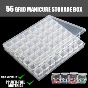 28/56 Slots Clear Plastic Jewelry Box Nail Art Jewelry Box Bead Storage Boxes