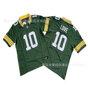 NFL Packers Team Third Generation Football Embroidered Jersey  10#LOVE  In Stock Wholesale Dropshipping Customization