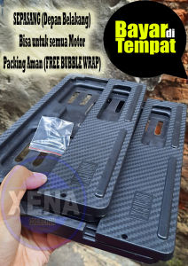 SEPASANG DUDUKAN PLAT NOMER KARBON UNTUK SEMUA MOTOR/BINGKAI/COVER PLAT NOMOR CARBON NMAXAEROXBEATVARIOMIOPCXVIXIONNINJACBRREVOSCOOPY