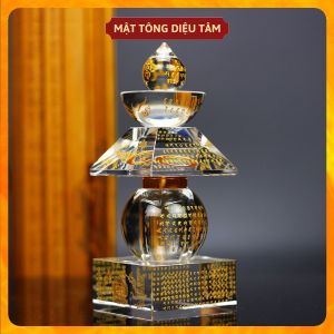 Tháp xá lợi Phật giáo tháp đựng hạt xá lợi đặt bàn thờ Phật bằng pha lê