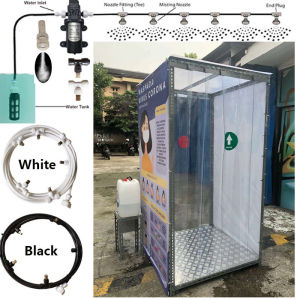 E-18thW Water Mist Spray For Booth And Outdoor Nebulizer Pump Misting system Kit 6M 9M 12M 15M 18M Slip Lock T connectors Garden Irrigation cooling System