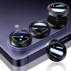 HelloDeere for Samsung Galaxy S26 Ultra Camera Protector Military-Grade 9H+ Tempered Glass with AR Optical Tech HD Anti-Glare Anti-Scratch Metal Individual Ring Easy Install Case Friendly Black