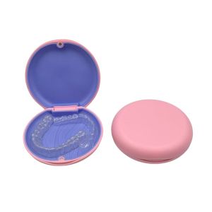 ZENO Waterproof Invisible Braces Storage Box ic Large Capacity Denture Organizer Portable with Mirror False Teeth Container for HomeTravel