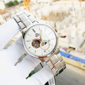 ĐỒNG HỒ NAM CHÍNH HÃNG Orient RA-AS0101S10B (RA-AS0101S00C) Automatic Sun And Moon Gen 6 White Dial Silver Stainless