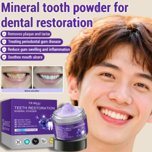 Gentle Teeth Stain Remover And Whitening Powder Stain Remover Clean Powder Tartar Refreshing紫色矿物牙粉