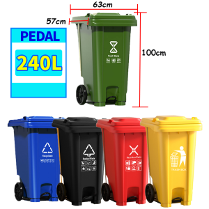 with Pedal 30L/50L/100L/120L/240L Trash Bin Durable High Quality Trash Can Garbage Bin for Kitchen Indoor and Outdoor