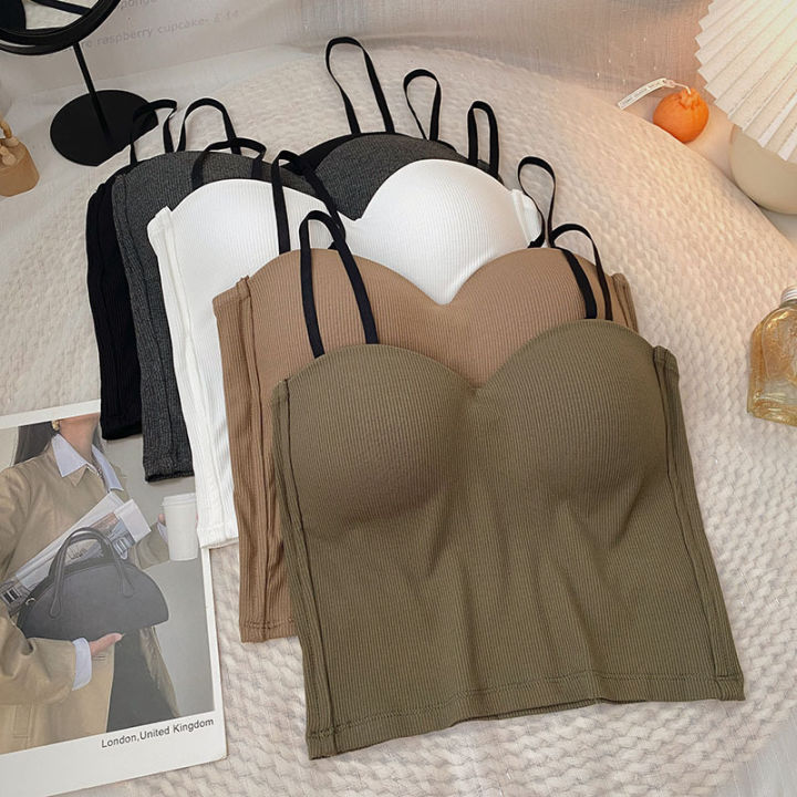 French Camisole Women Outer Wear Retro Three Dimensional Pearl Floral Design Boning Corset Tube Top main image 0