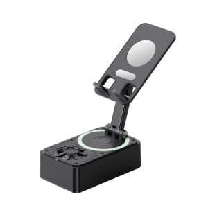 LENMAX. Foldable 3 in 1 Phone Holder Rotating Anti-Slip Pads Bluetooth Speaker Phone Stand Phone Speaker Stand Portable Wireless Speaker Phone Stand Video Meeting Live