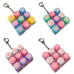 Fingertip Decompression Toy Keys Silicone Soft Cat Paws Keychain Key Ring Bag Pendant Accessories Keyboard Tapping