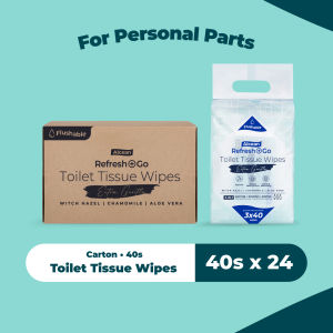 Alcean Flushable Toilet Wipes with Natural Plant Extract - 40 Wipes (40s x 24 Packs)